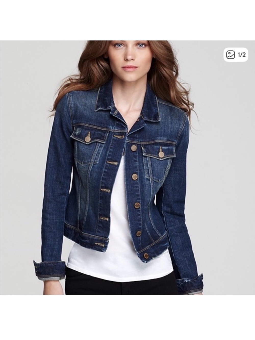 PAIGE Dark Blue Denim Jacket - Slim Fit
